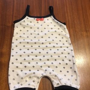 Bees and dragons black and white romper